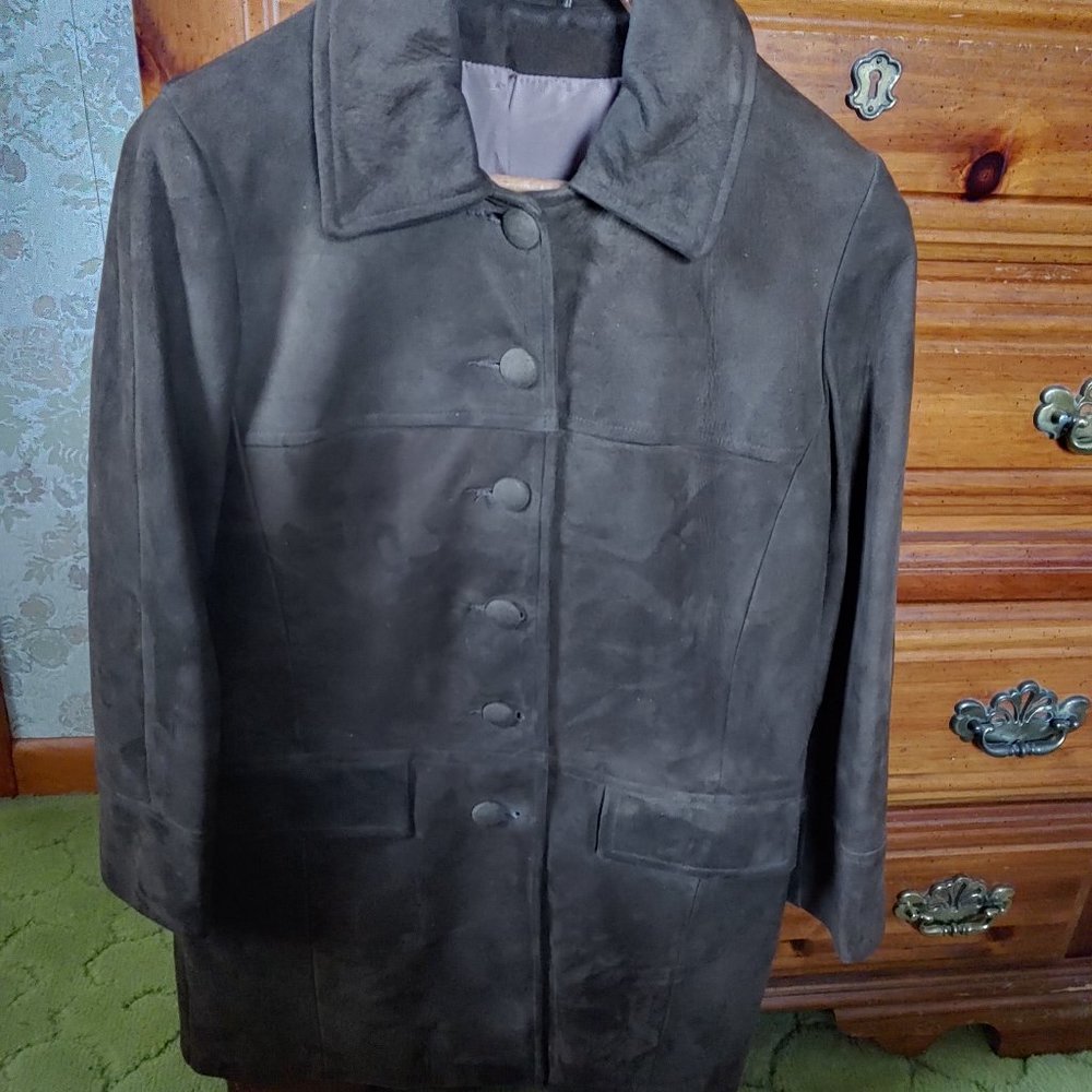 Like New Suede Leather 60s 70s Jacket Coat Small by New England Sportswear Co.